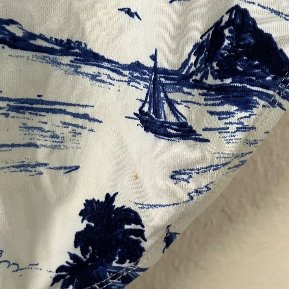 Blue and White Tommy Bahama One Piece Bathing Suit Swim Suit
